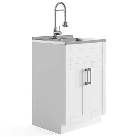 hennessy 24 laundry cabinet with faucet and stainless steel sink|hennessy deluxe laundry cabinet.